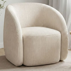 Fauteuil CORI en velours côtelé beige