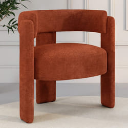 Fauteuil tripode GUSTAVE tissu chenille terracotta