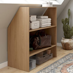 IDMARKET Etagère sous pente 2 niveaux TOMI 100 x 50 x 70/110 cm bois façon hêtre