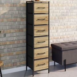 IDMARKET Meuble dappoint 6 tiroirs UTAH 30x30x120 cm chiffonnier pour entrée salle de bain design industriel