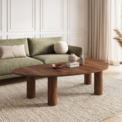 Table basse ORGANIQUE 140 cm bois effet noyer