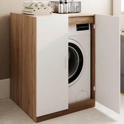 MEUBLE MACHINE A LAVER WALLIS BOIS ET BLANC