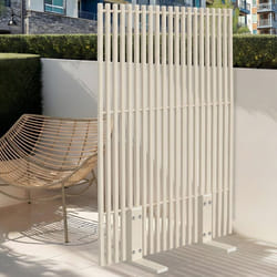 IDMARKET Paravent extérieur ajouré claustra décoratif 80 x 150 cm persiennes verticales métal beige