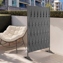 IDMARKET Paravent extérieur claustra décoratif 80 x 150 cm sangles et métal gris anthracite