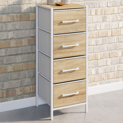 Meuble dappoint 4 tiroirs UTAH chiffonnier meuble de rangement design industriel bois et blanc