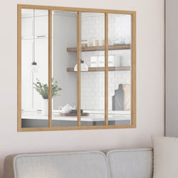 IDMARKET Verrière atelier 4 vitrages L. 116 x H. 108 cm en bois et verre trempé