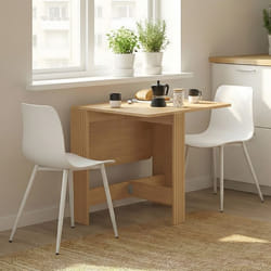 IDMARKET Table console pliable JULIETTE 2-4 personnes lattes tasseaux de bois coloris chêne 103 x 76 cm
