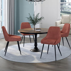 IDMARKET Lot de 4 chaises de salle à manger THALYA en velours orange