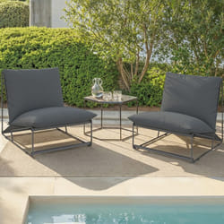 IDMARKET Lot de 2 fauteuils de jardin NAPOLI gris coussins gris anthracite