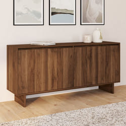 ID MARKET buffet 4 portes 160 cm Moderne bois effet noyer