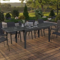 Table de jardin extensible rectangulaire MADRID 135-270 CM 8-12 personnes gris anthracite
