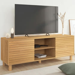 ID MARKET meuble tv JULIE 2 portes 140 cm bois à poser