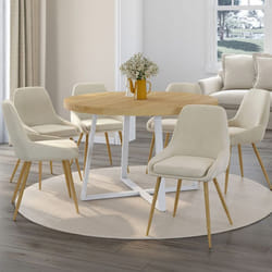 IDMARKET Lot de 6 chaises de salle à manger THALYA en velours beige