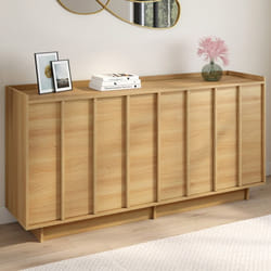 ID MARKET buffet  4 portes 160 cm Moderne bois effet chêne