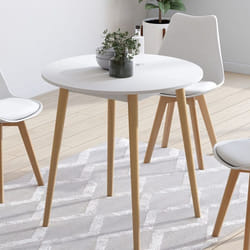 Table à manger ronde fixe - IDMARKET - ANGELA - Blanc - 4 personnes - 80 cm