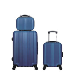 Lot de 3 - Valise Weekend valise cabine XXS et vanity LIPARI - bleu - HERO