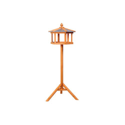 Homcom - Mangeoire sur pied nichoir a plateau station a oiseau bois pour exterieur 113 cm