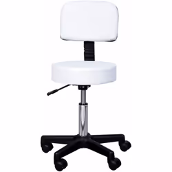 Ce tabouret à roulettes a hauteur réglable et pivotant avec dossier ergonomique vous facilitera grandement la vie durant vos ...