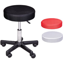 Homcom - Tabouret massage a roulettes reglable en hauteur pivotant avec trois couleurs de housse de protection