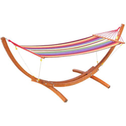 Hamac de jardin avec support en bois hamac sur pied 1 personne charge max. 120 Kg