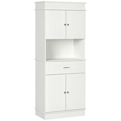 HOMCOM - Armoire de cuisine - Panneaux de particules - 74.3x39.4x183cm - Blanc