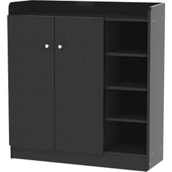 Homcom - Armoire / etagere / meuble a chaussures très pratique en panneaux de particules noir