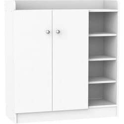 Homcom - Armoire / etagere / meuble a chaussures très pratique en panneaux de particules blanc