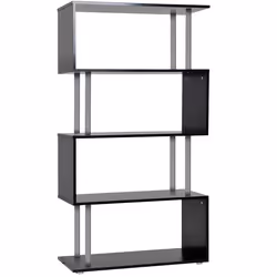HOMCOM - bibliothèque - Bois - 80x30x145cm - Noir
