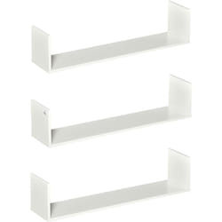Homcom - Lot de 3 étagères murales flottantes - dim. 80L x 18l x 18H cm - kit complet de fixation inclus - mdf grain de bois blanc