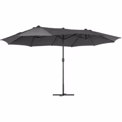 Ce grand modèle de parasol en acier et polyester haute densité couvrant une longueur totale de 4,6 m vous offrira une protect ...