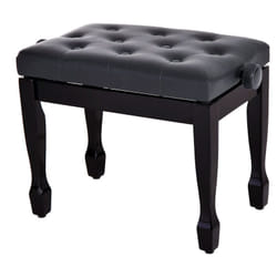 Homcom - Banquette piano tabouret siege hauteur reglable noir bois revêtement synthétique
