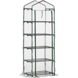 Outsunny - Serre de jardin balcon étagère serre 5 niveaux 0,69L x 0,49l x 1,93H m acier galvanisé bâche amovible pvc vert