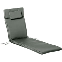Matelas bain de soleil déhoussable - coussin de transat - matelas de chaise longue - 198 x 53 x 5 cm - tissu gris
