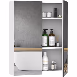 Description générale Cette armoire à miroir en MDF avec fermeture de porte à effet tampon est la solution idéale pour vos bes ...
