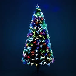 HOMCOM Sapin de Noël artificiel lumineux - Variation de couleurs 230 LED - H180 cm