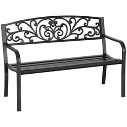 Outsunny - banc dextérieur - Métal - 127x60x87cm - Noir