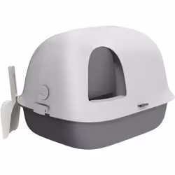 Découvrez la maison de toilette pour chats PawHut, avec un canal semi-enclos et des trous pour sable, gardant l'intérieur pro ...