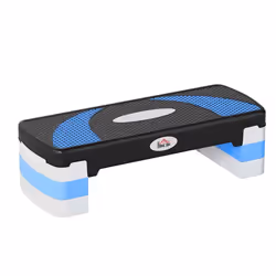 Stepper Fitness - HOMCOM - Hauteur Réglable - Surface Antidérapante - 80 x 31 x 20 cm - Noir Bleu