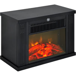 Cheminée électrique poêle style contemporain thermostat 600-1200 w noir