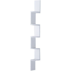 Homcom - tagère d'angle design contemporain zig zag 5 niveaux 12L × 12l × 120H cm blanche