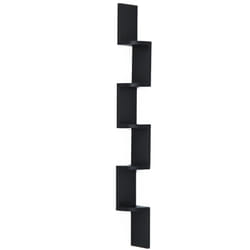 Homcom - tagère d'angle design contemporain zig zag 5 niveaux 12L × 12l × 120H cm noire