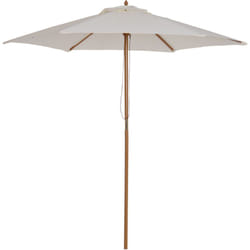 Outsunny - Parasol droit hexagonal grande taille de jardin ø 2,5 x 2,3H m bois de bambou crème