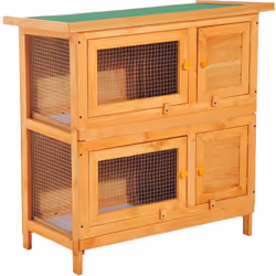 Ce superbe clapier à lapin dispose d'un espace généreux sur 2 étages cloisonnés idéal pour que vos lapins grandissent en tout ...