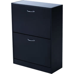 Homcom - Meuble à chaussures double compartiment à bascule 60L x 24l x 80H cm panneaux de particules noir