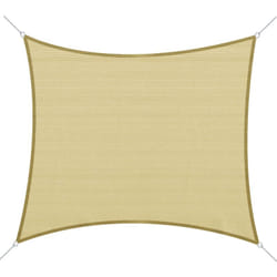 Voile d'ombrage rectangulaire 3 x 4 m polyéthylène haute densité résistant aux UV coloris sable