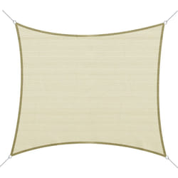 Outsunny - Voile d'ombrage rectangulaire 3 x 4 m polyéthylène haute densité résistant aux uv coloris crème