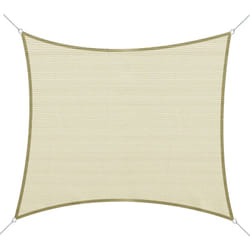 Outsunny - Voile d'ombrage carré 3 x 3 m polyéthylène haute densité résistant aux uv crème