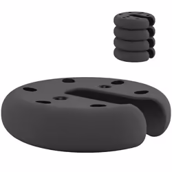 Lot de 4 poids de lestage circulaire pour tonnelle barnum tente diamètre 20 cm épaisseur 4,5 cm polyéthylène noir