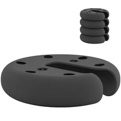 Lot de 4 poids de lestage circulaire pour tonnelle barnum tente diamètre 20 cm épaisseur 4,5 cm polyéthylène noir
