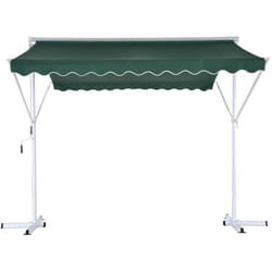 Outsunny - Store double pente manuel rétractable inclinaison réglable métal polyester imperméabilisé 3L x 2,95l x 2,6H m vert